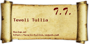 Teveli Tullia névjegykártya